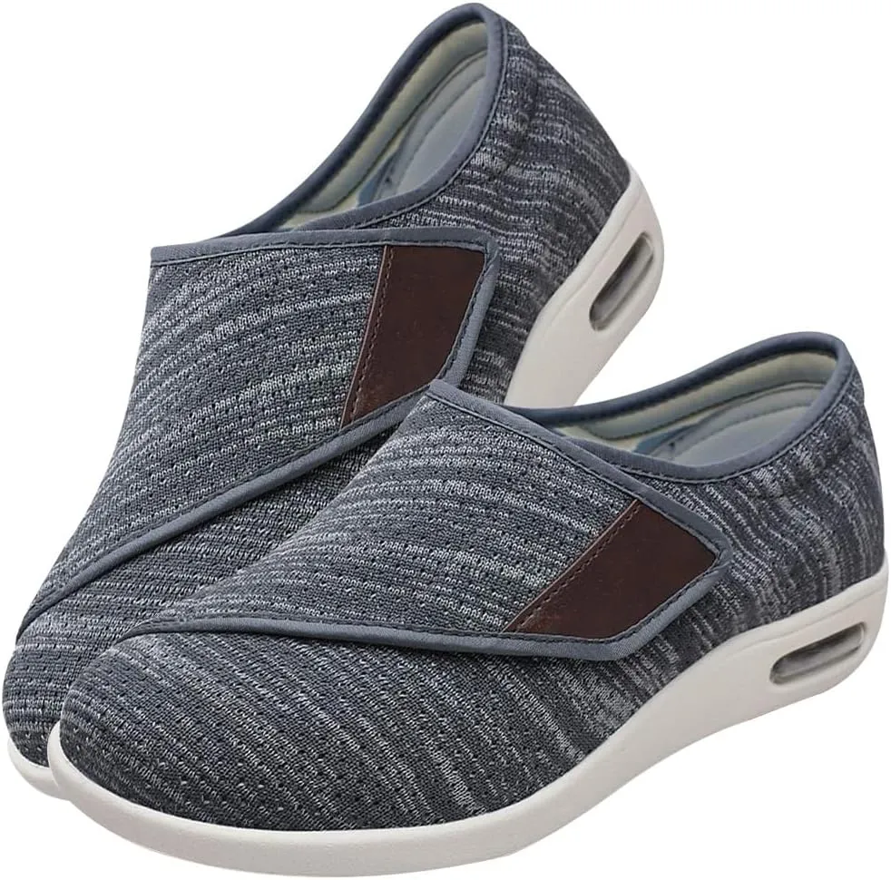 Men's Mesh Slip-on Trainers Walking Shoes for Plantar Fasciitis Orthopedic Sneakers for Men with Arch Support Wide Toe Box Shoes for Pain Relief with Non Slip Rubber Sole