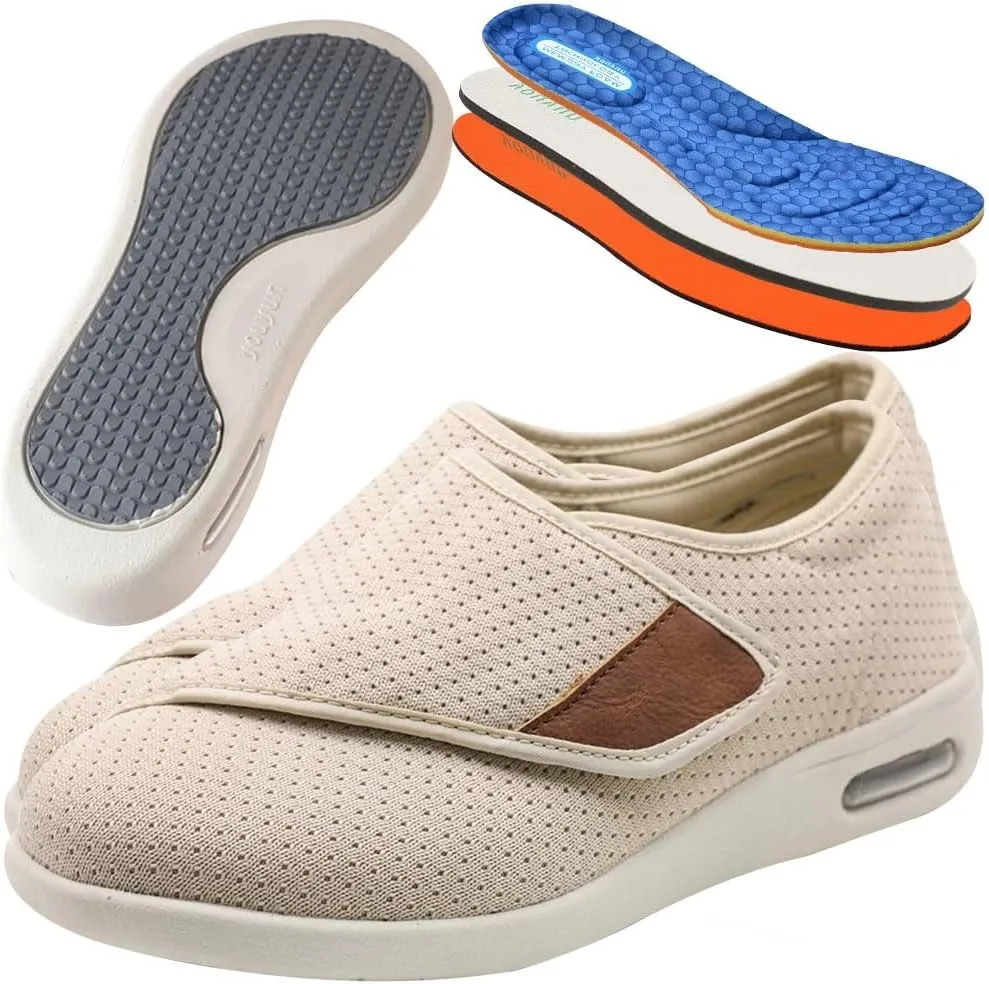 Men's Orthopedic Walking Shoes Mesh Breathable Knit for Plantar Fasciitis Relief Comfortable Arch Support Casual Fashion Sneakers Cushioned Slip On for Foot and Heel Pain