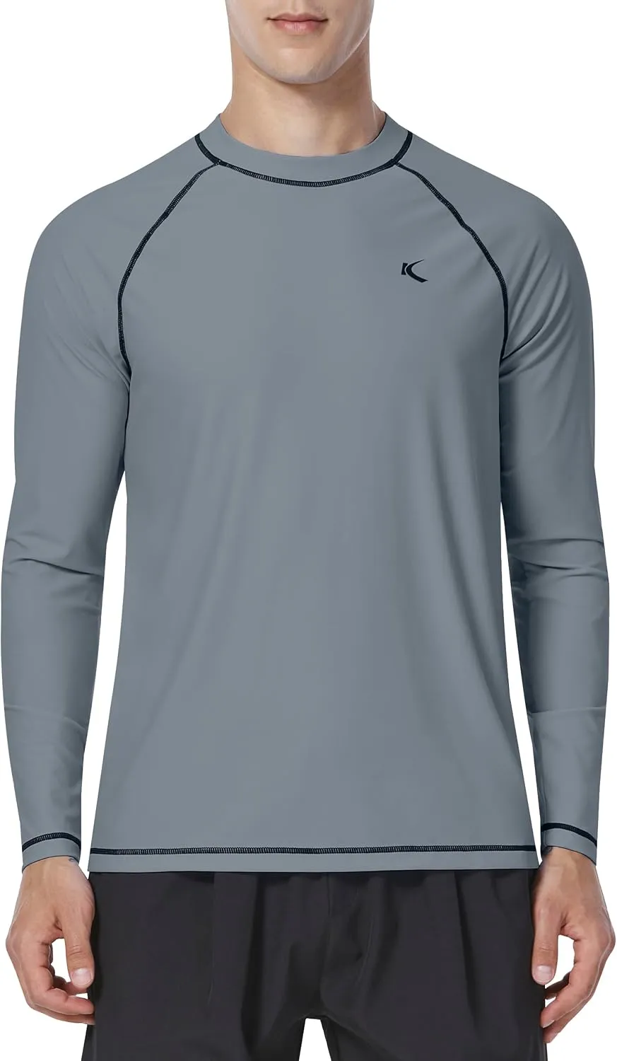 Mens Rash Guard UPF 50  Swim Shirts UV Sun Protection T-Shirt Quick Dry Long Sleeve Beach Shirts for Fishing