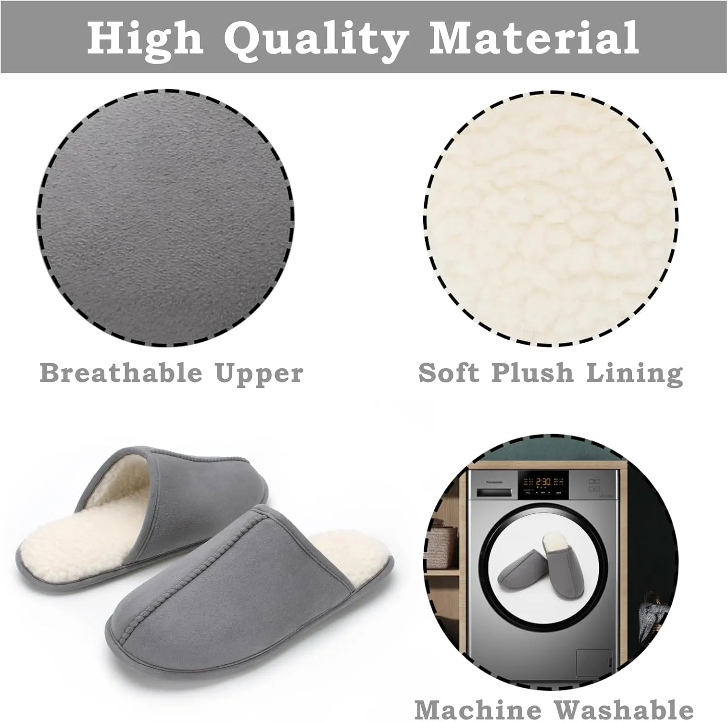 Men's Scuff Slippers with Memory Foam, Faux Suede Open Back House Slip-ons, Non-slip Indoor/Outdoor Soles, Unique Gifts, Sizes 8-15