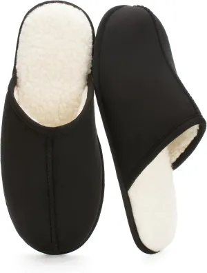Men's Scuff Slippers with Memory Foam, Faux Suede Open Back House Slip-ons, Non-slip Indoor/Outdoor Soles, Unique Gifts, Sizes 8-15