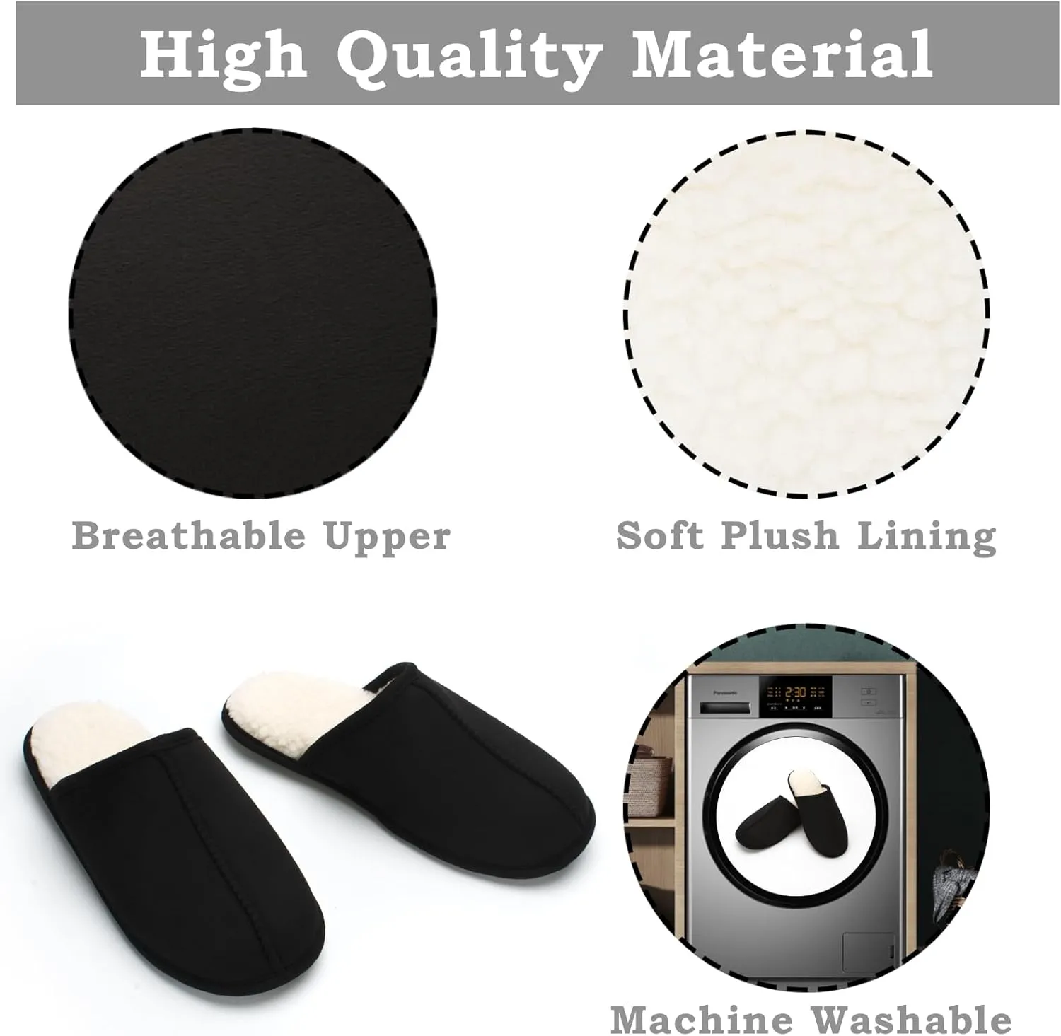 Men's Scuff Slippers with Memory Foam, Faux Suede Open Back House Slip-ons, Non-slip Indoor/Outdoor Soles, Unique Gifts, Sizes 8-15