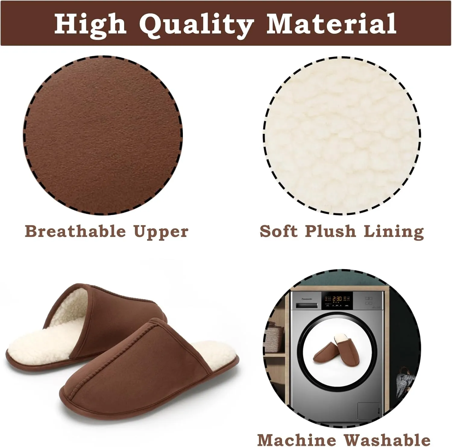 Men's Scuff Slippers with Memory Foam, Faux Suede Open Back House Slip-ons, Non-slip Indoor/Outdoor Soles, Unique Gifts, Sizes 8-15
