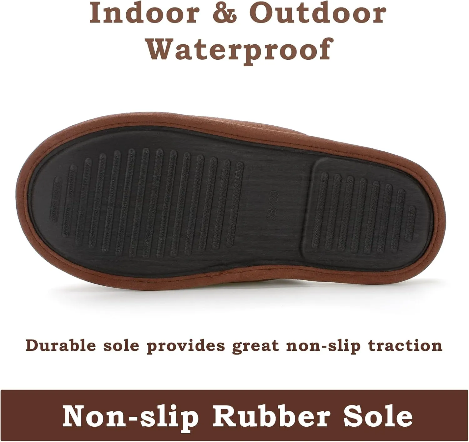 Men's Scuff Slippers with Memory Foam, Faux Suede Open Back House Slip-ons, Non-slip Indoor/Outdoor Soles, Unique Gifts, Sizes 8-15