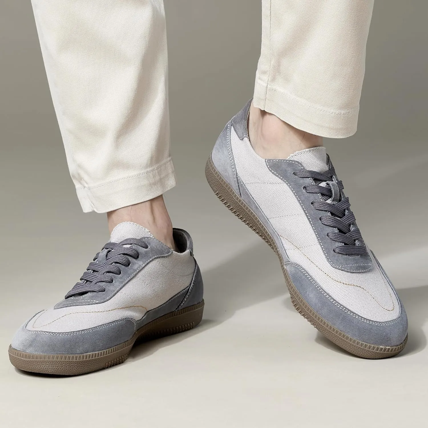 Men's Sneakers Lace-Up Low Top Casual Sneakers Comfortable Breathable Outdoor Walking Shoes Business Work Shoes Workplace Formal Shoes