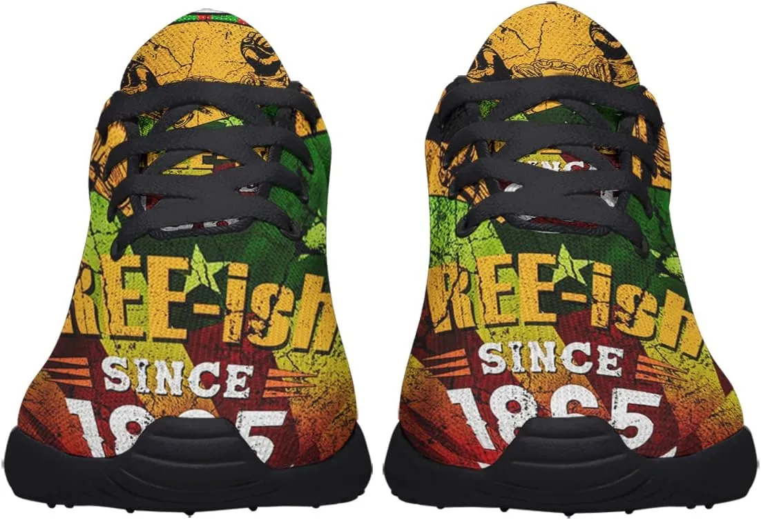 Mens Womens Juneteenth 1865 Running Shoes,Juneteenth Freedom Athletic Tennis Sneakers Casual Black History Shoes