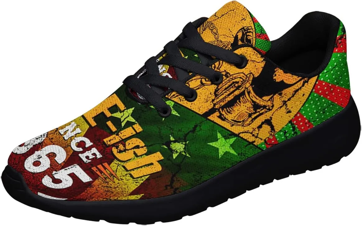 Mens Womens Juneteenth 1865 Running Shoes,Juneteenth Freedom Athletic Tennis Sneakers Casual Black History Shoes