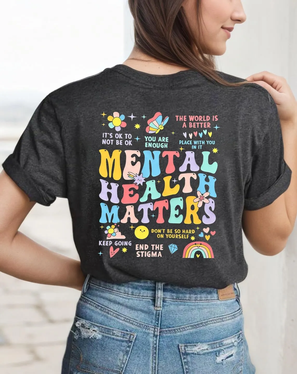 Mental Health Matters Shirt Women Mental Illness Awareness T-Shirts Inspirational Positive Tee Tops