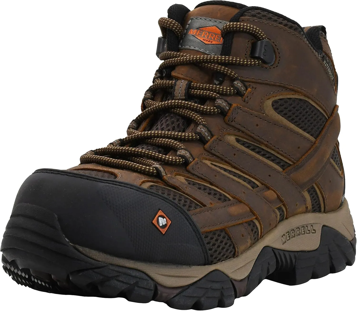 Merrell Work Men's Moab Vertex Mid Waterproof Composite Toe Clay 9 M US