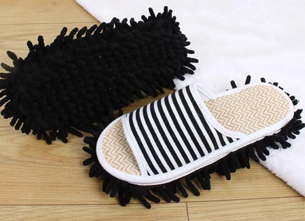 Microfiber Slippers Floor Cleaning Mop House Dust Detachable Mopping Shoes Cleaning Tool Unisex Open Toe