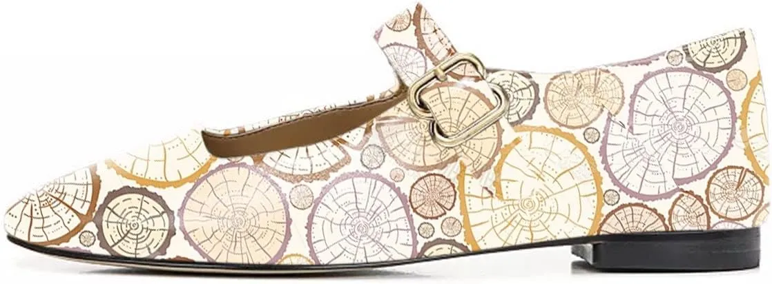 Milooey shoes Women Classic Square Toe Mary Jane Flats Comfy Ankle Strap Ballet Flats Buckled Lady Girls Dress Daily Office Shoes Size 4-16 Us