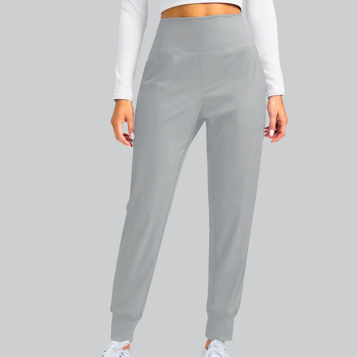 Miyaomn Casual Yoga Joggers for Women High Waisted Athletic Workout Sweatpants Tapered Active Comfy Lounge Pants with Pockets