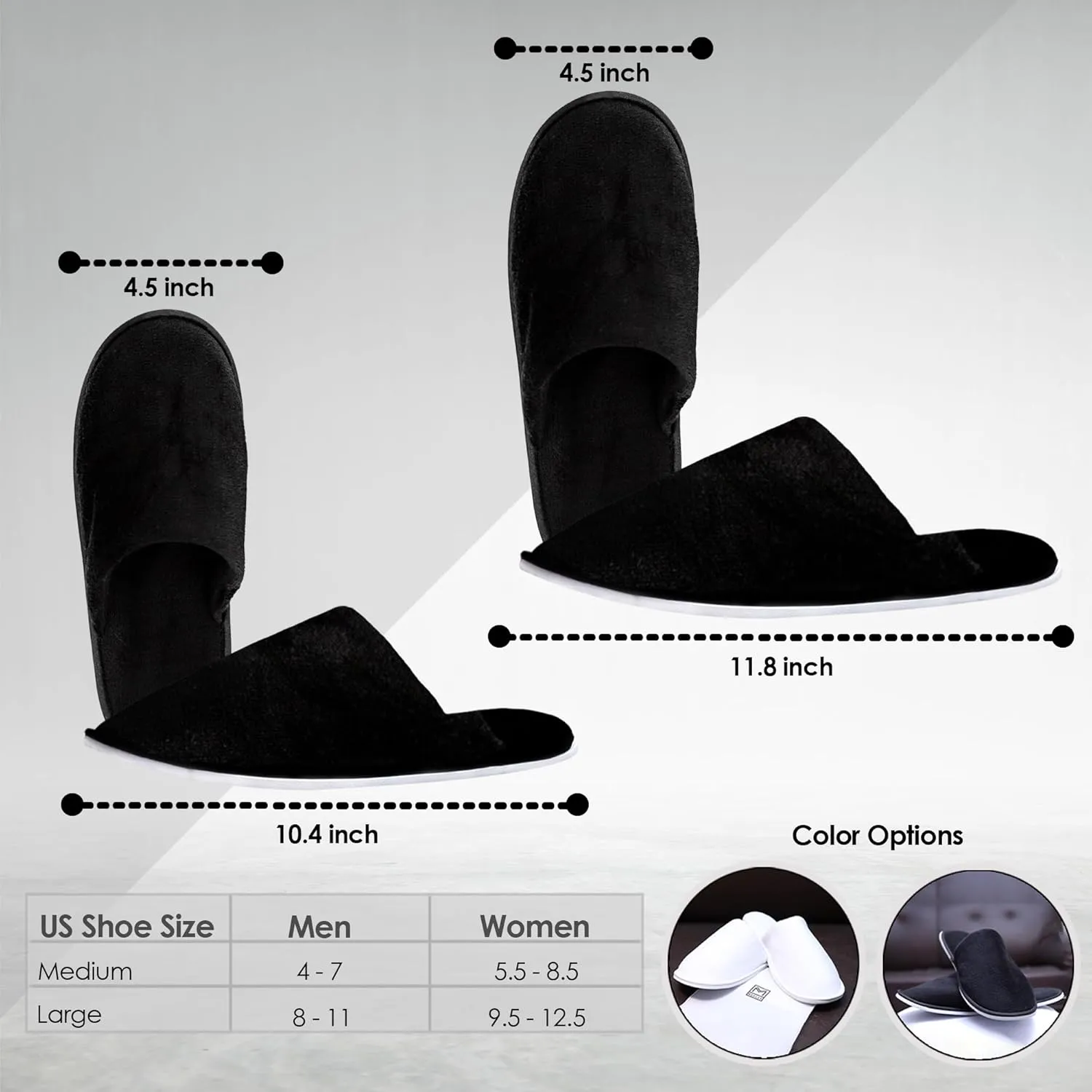 MODLUX Spa Slippers, 6-12 Pairs Cotton Velvet Closed Toe Disposable Slippers for Guests with Travel Bags, House, Indoor, Bathroom, Bedroom, Hotel, Bride Slippers