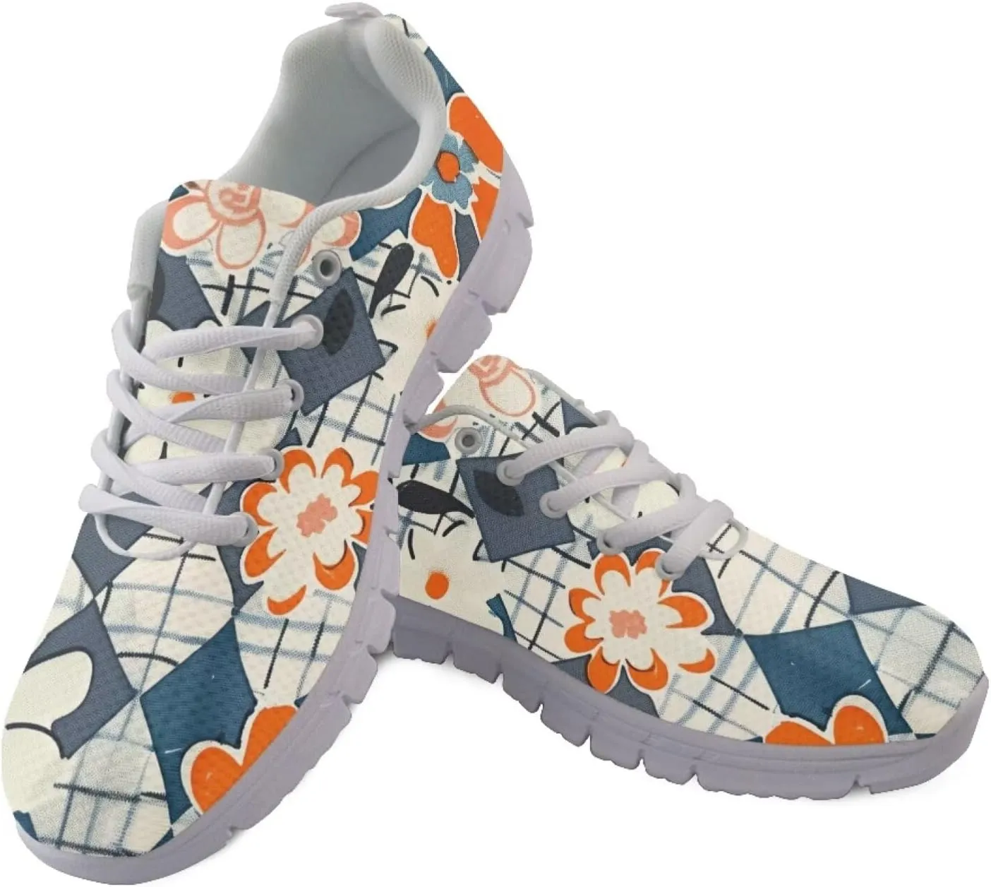 Modysero Shoes for Women Lace Up Tennis Shoes Daily Casual Womens Running Shoes with Mesh Breathable Ladies Footwear
