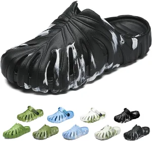 Monstera Slippers, Monstera Leaf Slides, Monstera EVA Thick Sole Pillow Slippers, Non Slip Quick Drying Breathable Beach Monstera Slides for Women Men