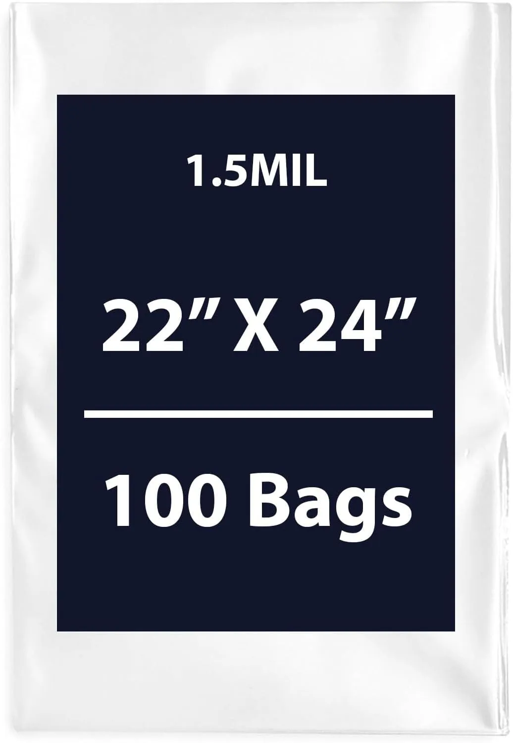 Multiple Sizes Clear Flat Poly Bags, 1.5Mil 22" X 24" & 100 Bags | Low-Density Polyethylene (LDPE), Flat Open Top Plastic Packaging Packing | Flexible and Durable Plastic Bags