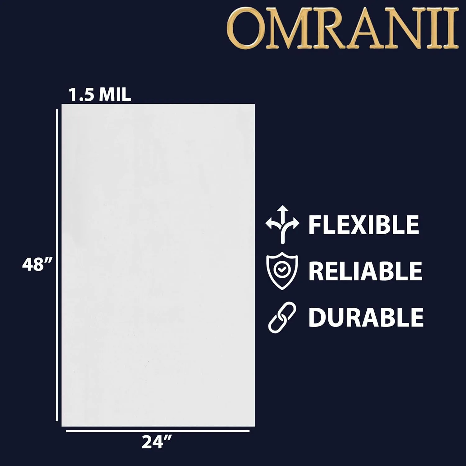 Multiple Sizes Clear Flat Poly Bags, 1.5Mil 24" X 48" & 50 Bags | Low-Density Polyethylene (LDPE), Flat Open Top Plastic Packaging Packing | Flexible and Durable Plastic Bags
