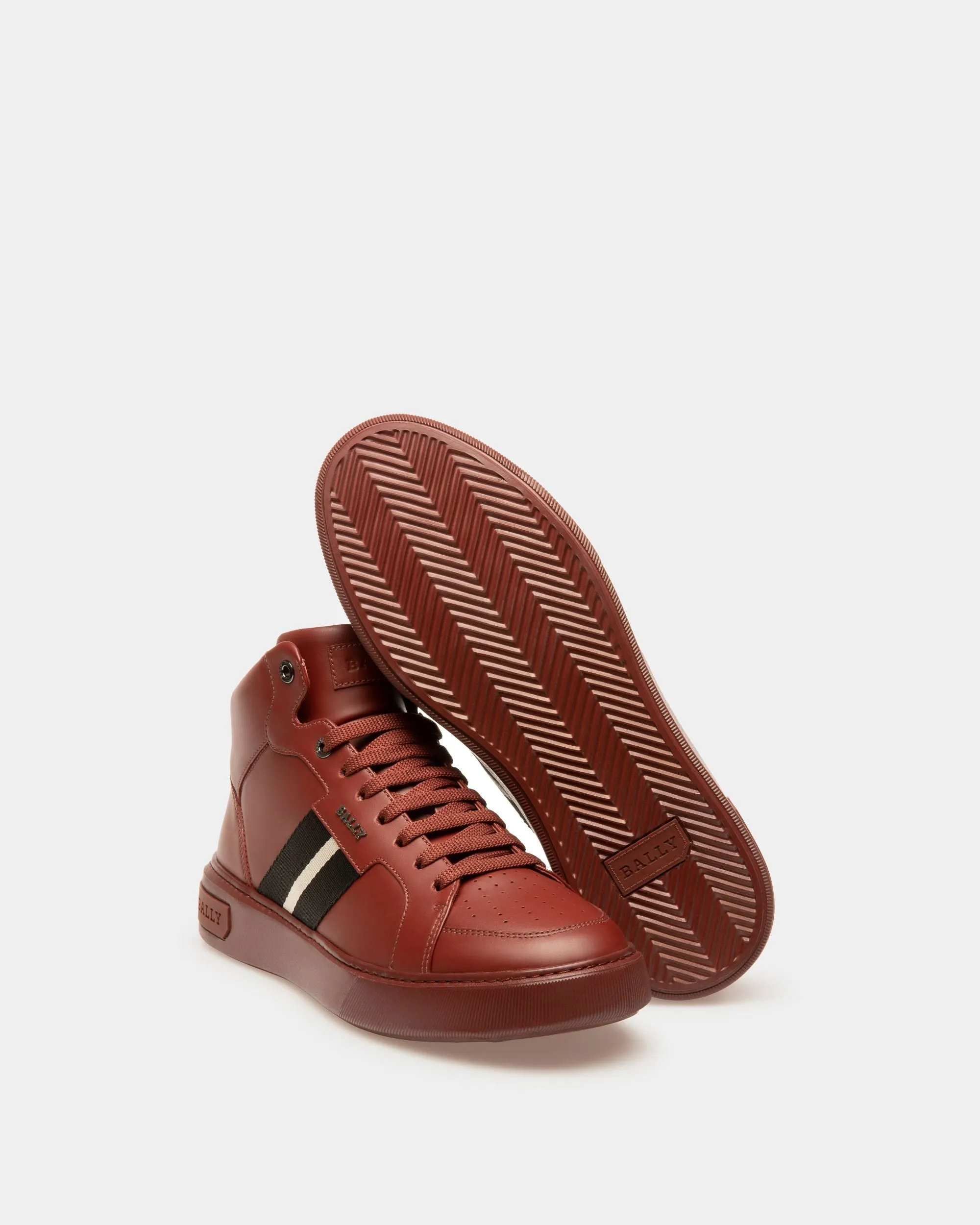 Myles Leather Sneakers In Heritage Red