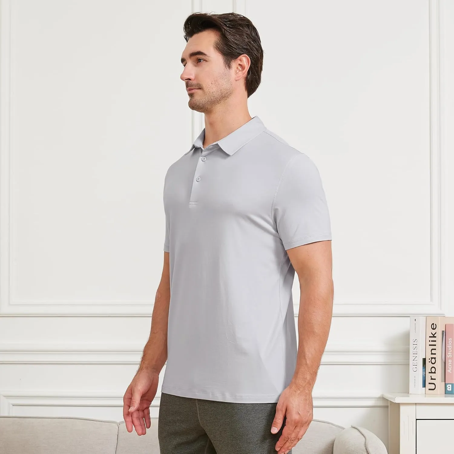 netdraw Mens Ultra Soft Bamboo Viscose Polo Lightweight Cooling Short Sleeve Casual Collared Golf Shirt