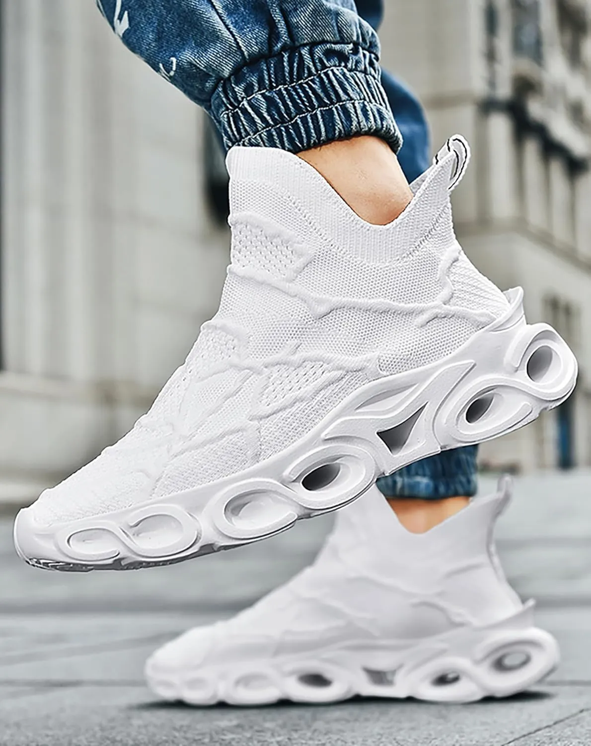 Niepce Inc Streetwear Breathable Knit Fashion Men's Sneakers