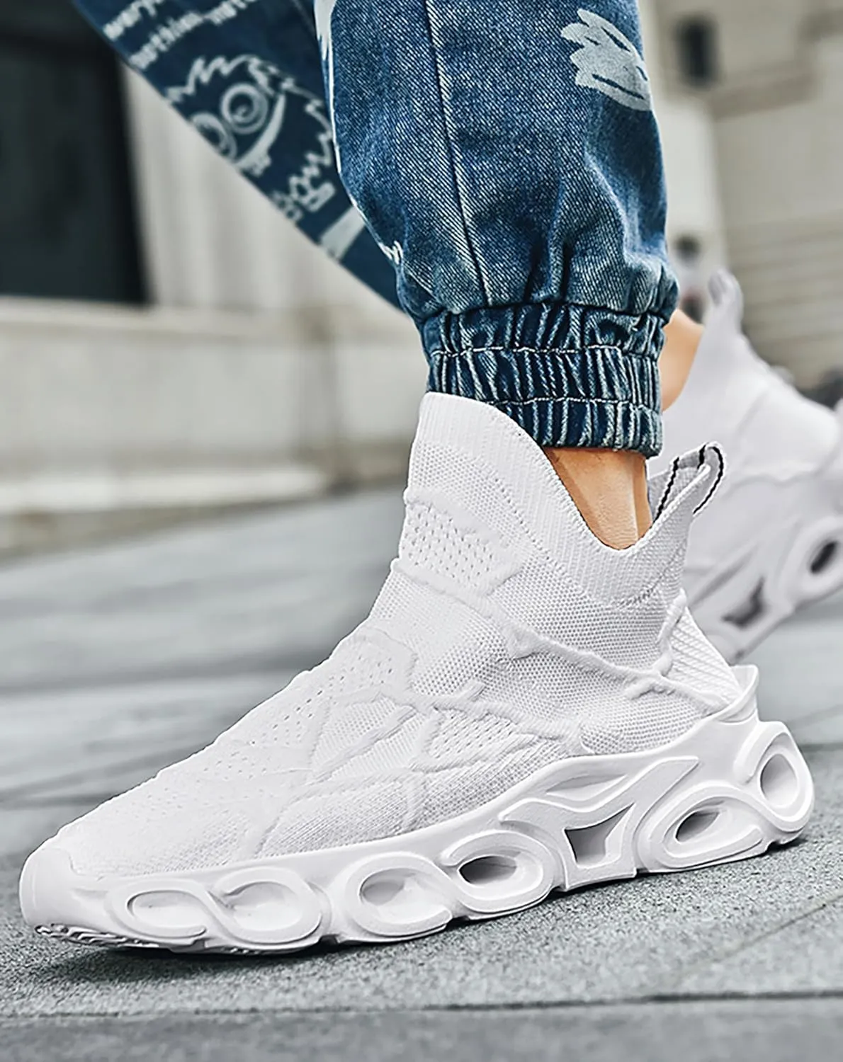 Niepce Inc Streetwear Breathable Knit Fashion Men's Sneakers