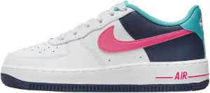 Nike Air Force 1 Big Kids' Shoes (HF4793-100, White/Thunder Blue/Dusty Cactus/) Size 6