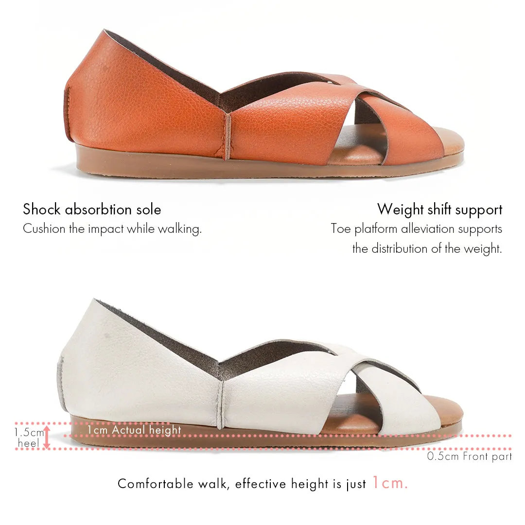 No.3704 Open Toe Cross Belt Shoes