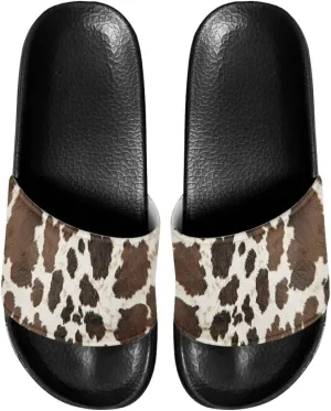 Non Slip Slide Sandals for Women Men, Open Toe House Comfy Flat Slides Slipper for Bathroom Beach