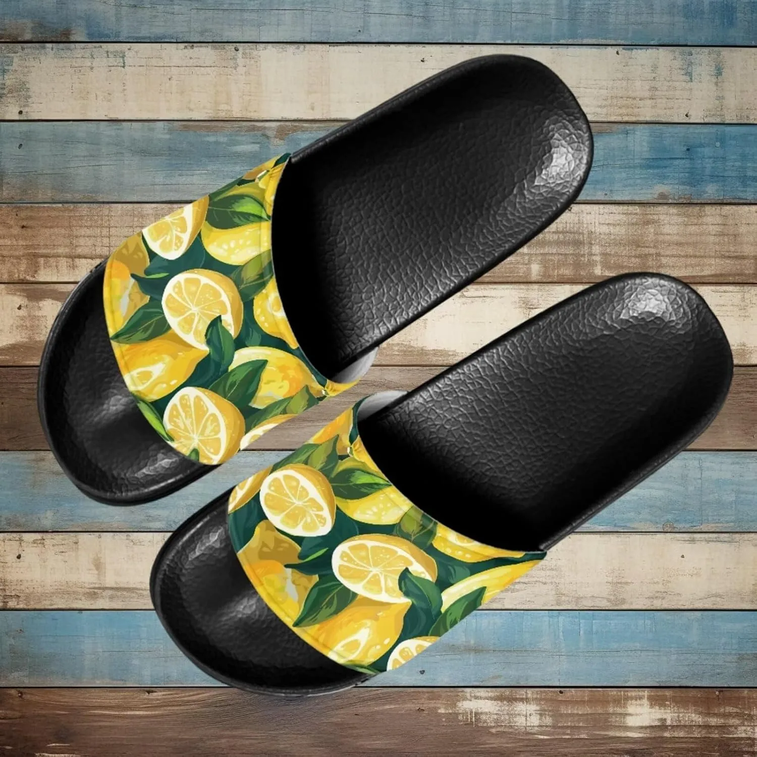Non Slip Slide Sandals for Women Men, Open Toe House Comfy Flat Slides Slipper for Bathroom Beach