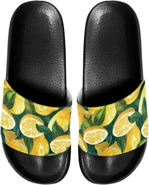 Non Slip Slide Sandals for Women Men, Open Toe House Comfy Flat Slides Slipper for Bathroom Beach
