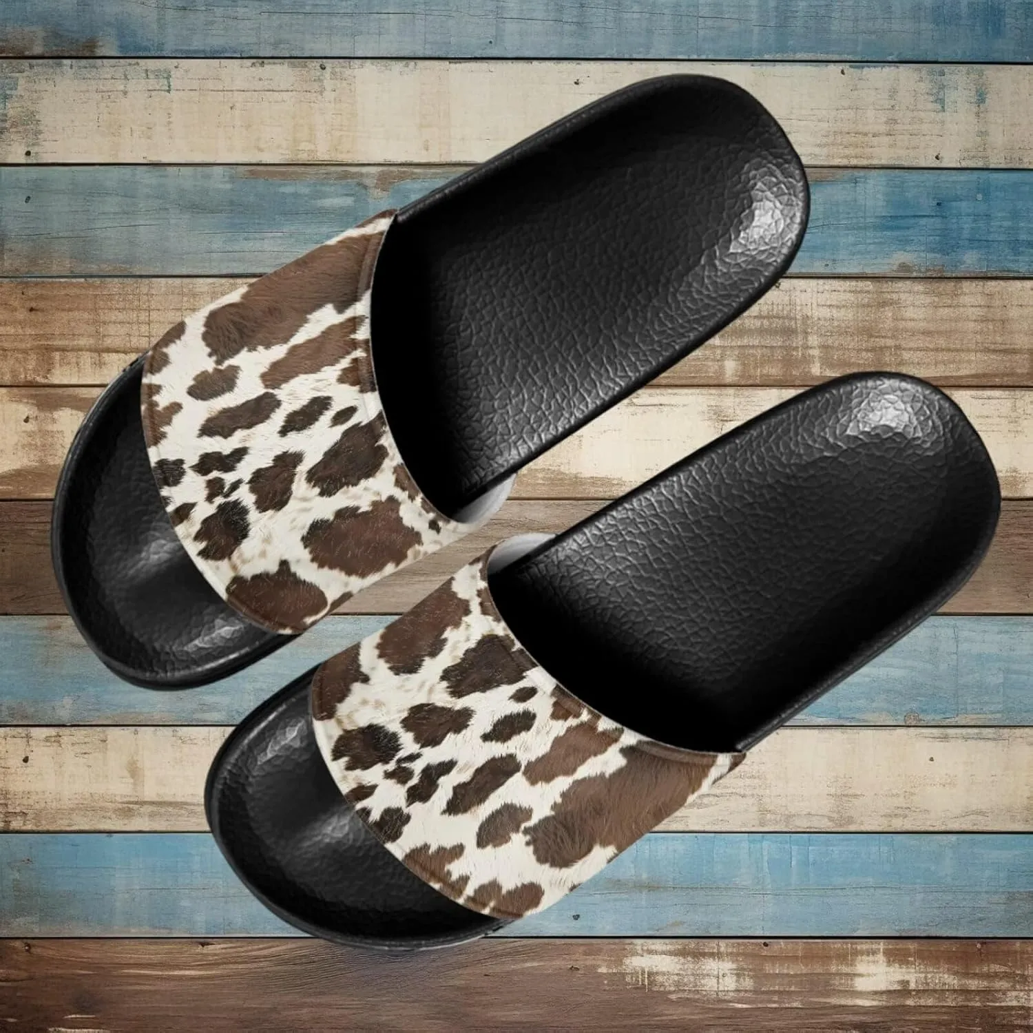 Non Slip Slide Sandals for Women Men, Open Toe House Comfy Flat Slides Slipper for Bathroom Beach