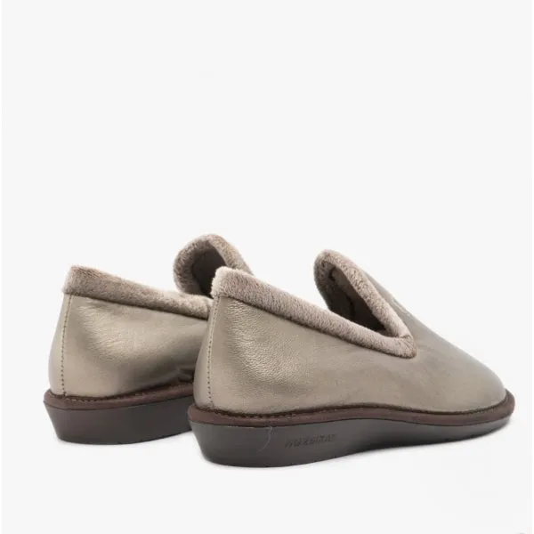 Nordikas 305 (NAPA) Womens Leather Full Slippers Onyx