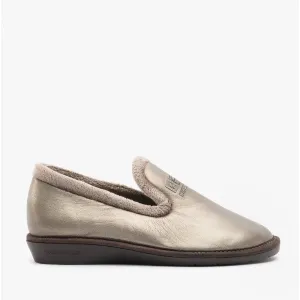 Nordikas 305 (NAPA) Womens Leather Full Slippers Onyx