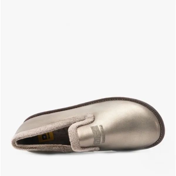 Nordikas 305 (NAPA) Womens Leather Full Slippers Onyx