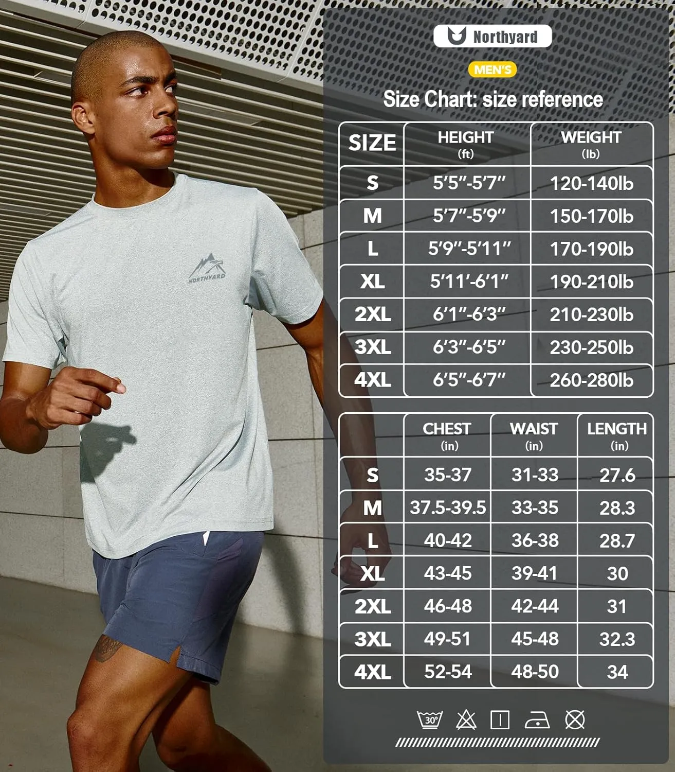 NORTHYARD Men's UPF 50  Sun Protection Shirts Swim SPF UV Quick Dry Short Sleeve T-Shirts for Athletic Fishing Rash Guard