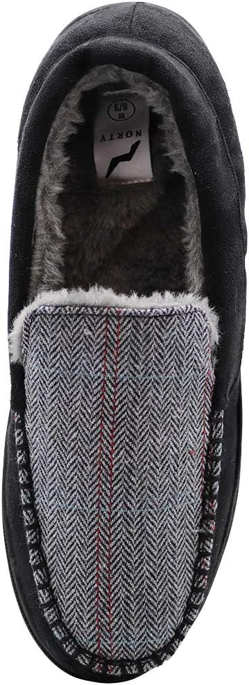 NORTY Moccasin Slippers for Men - Indoor and Outdoor Slip-On Shoes - Perfect for Lounging and Walking Around the House