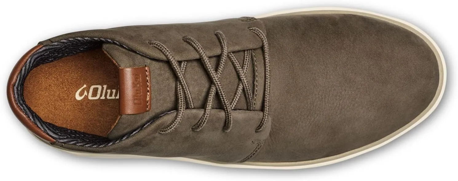 OLUKAI Papaku 'Ili Men's Boots, Durable Waterproof Leather, Cozy Quilted Lining, All-Day Underfoot Cushion