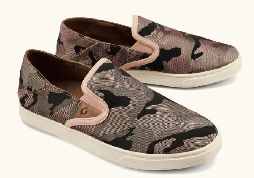 Olukai Soft Pink and Ke Au Camo Pehuea Pai Womens Slip On Sneakers 20360-6QKE