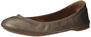 On Leather Flat Ballet Emmie Slip Lucky Customizable options Pewter Classic Rounded Brand Fast response Wide Shoes Toe