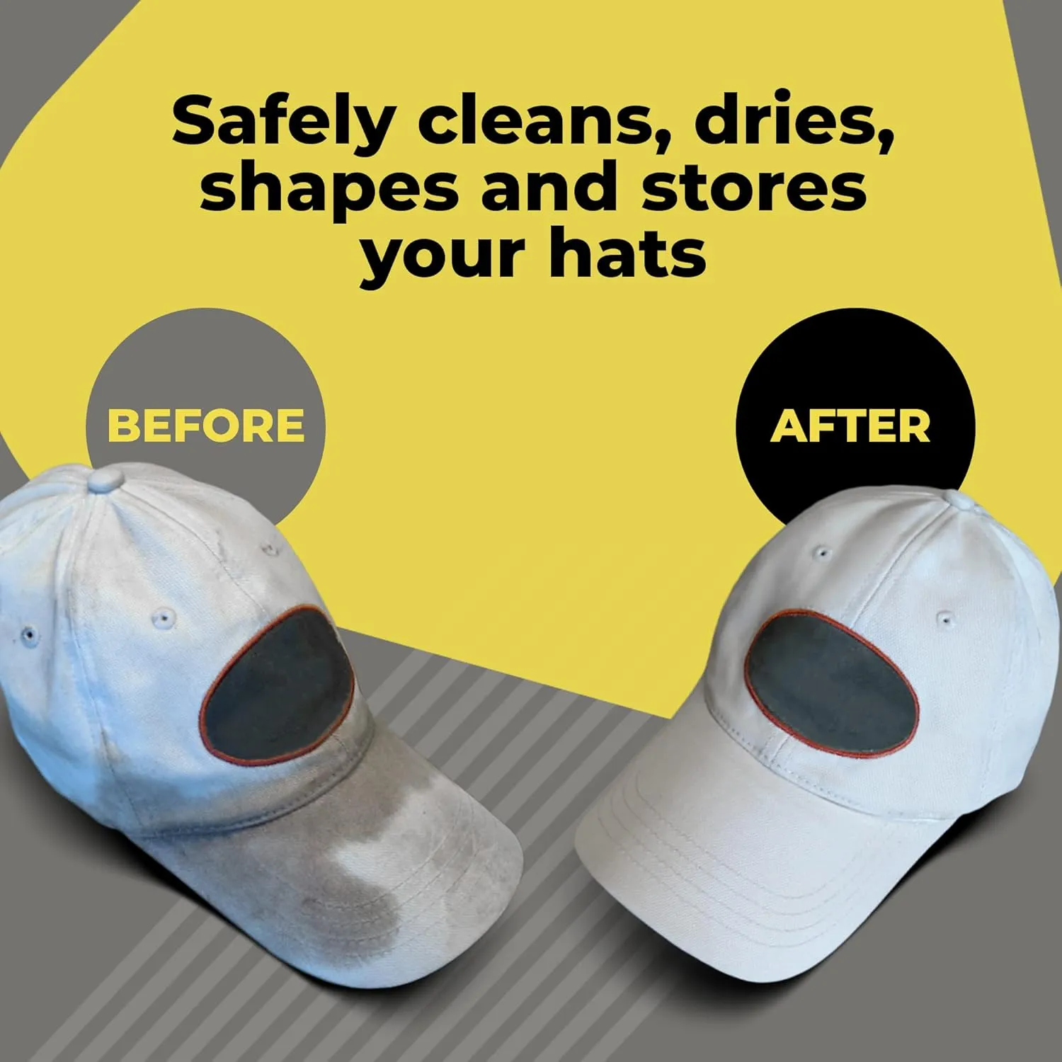 Original & Patented 3-Pack Baseball Hat Washer Cage for Washing Machine/Dishwasher, Kids & Adults Hat Cleaner/Washer/Shaper for Baseball Caps - Black