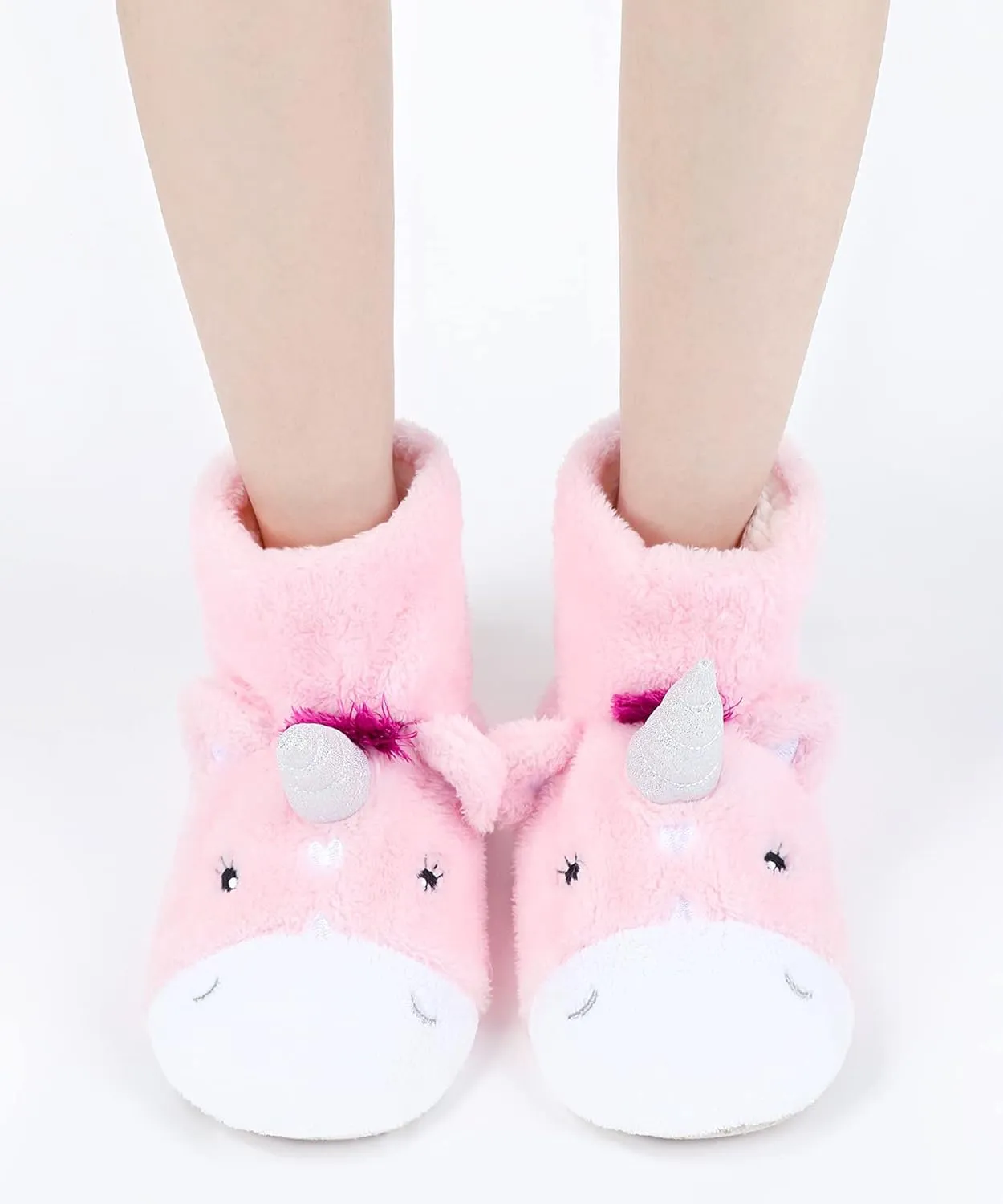 Panda Bros Slipper Socks for Women Cozy Warm Lined Fuzzy Sock Slippers Indoor Booties with Non Slip Grippers