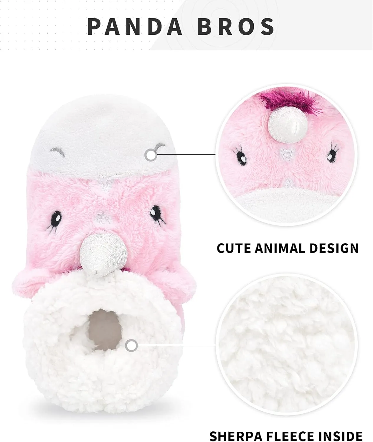 Panda Bros Slipper Socks for Women Cozy Warm Lined Fuzzy Sock Slippers Indoor Booties with Non Slip Grippers