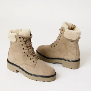 Paul Green Beige Suede Leather Hiking Boots