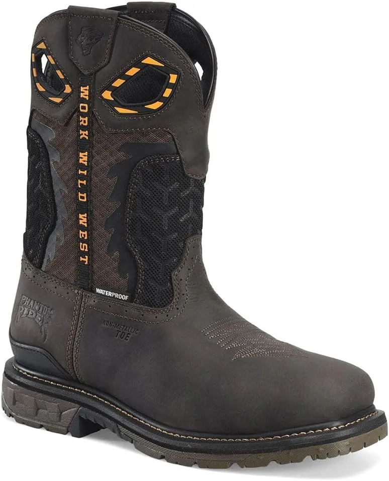 PHANTOM RIDER Composite Toe Waterproof Roper Boot for Men, Durable Leather, Slip-Resistant Sole, Ideal for Work and Outdoor Use Work Boot