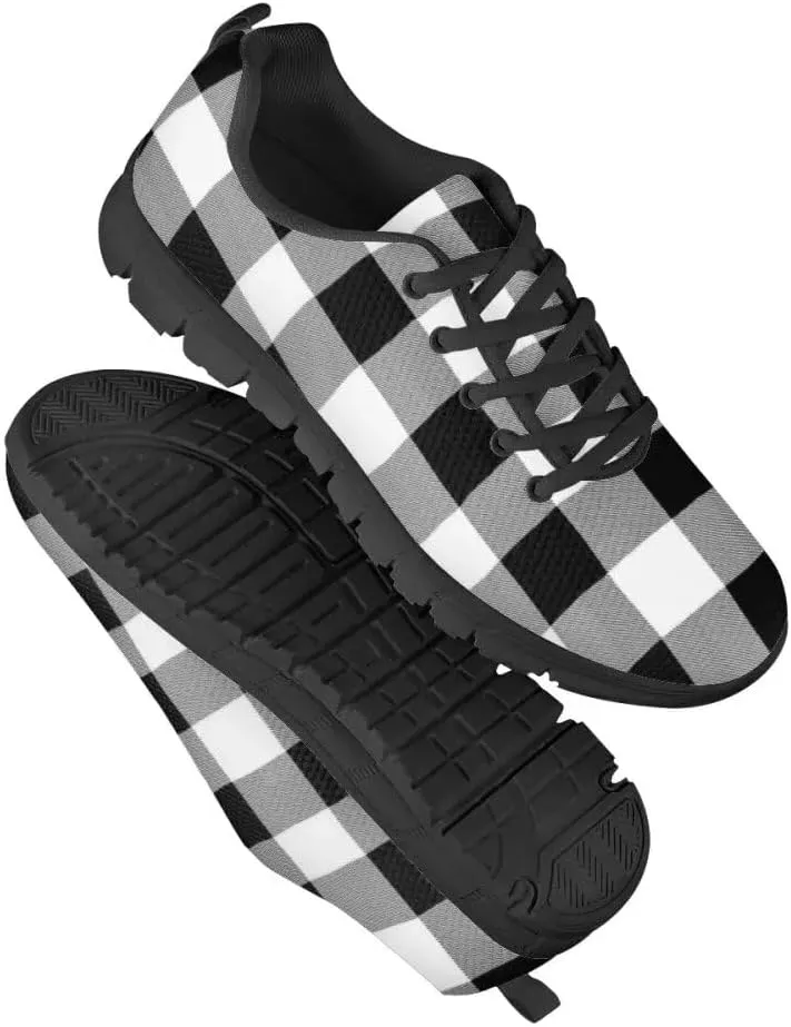 PinUp Angel Women's Buffalo Plaid Walking Shoes Lightweight Comfy Sports Running Work Sneaker
