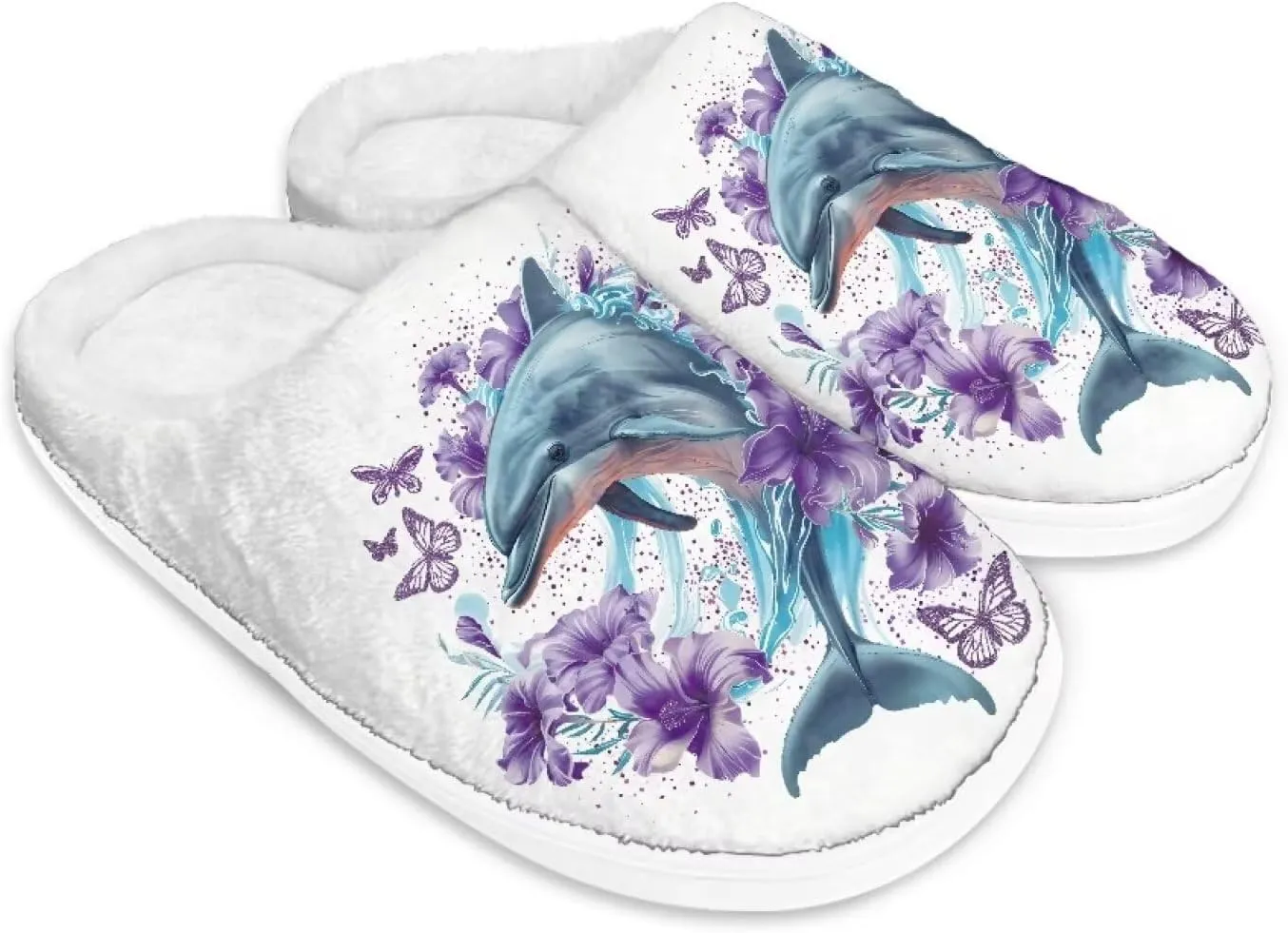 Plush Slipper for Women Warm Soft Flannel Fuzzy House Cotton Slipper Winter Non-Slip for Outdoor Slipper Ladies US 3-13