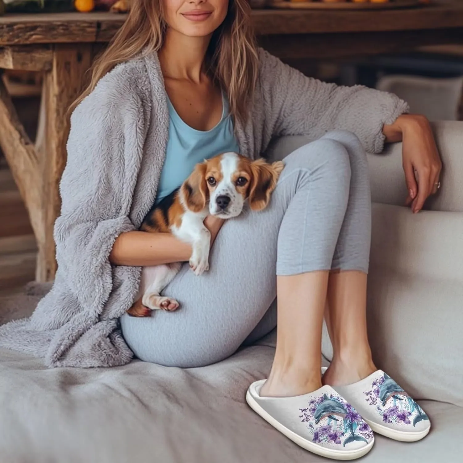 Plush Slipper for Women Warm Soft Flannel Fuzzy House Cotton Slipper Winter Non-Slip for Outdoor Slipper Ladies US 3-13