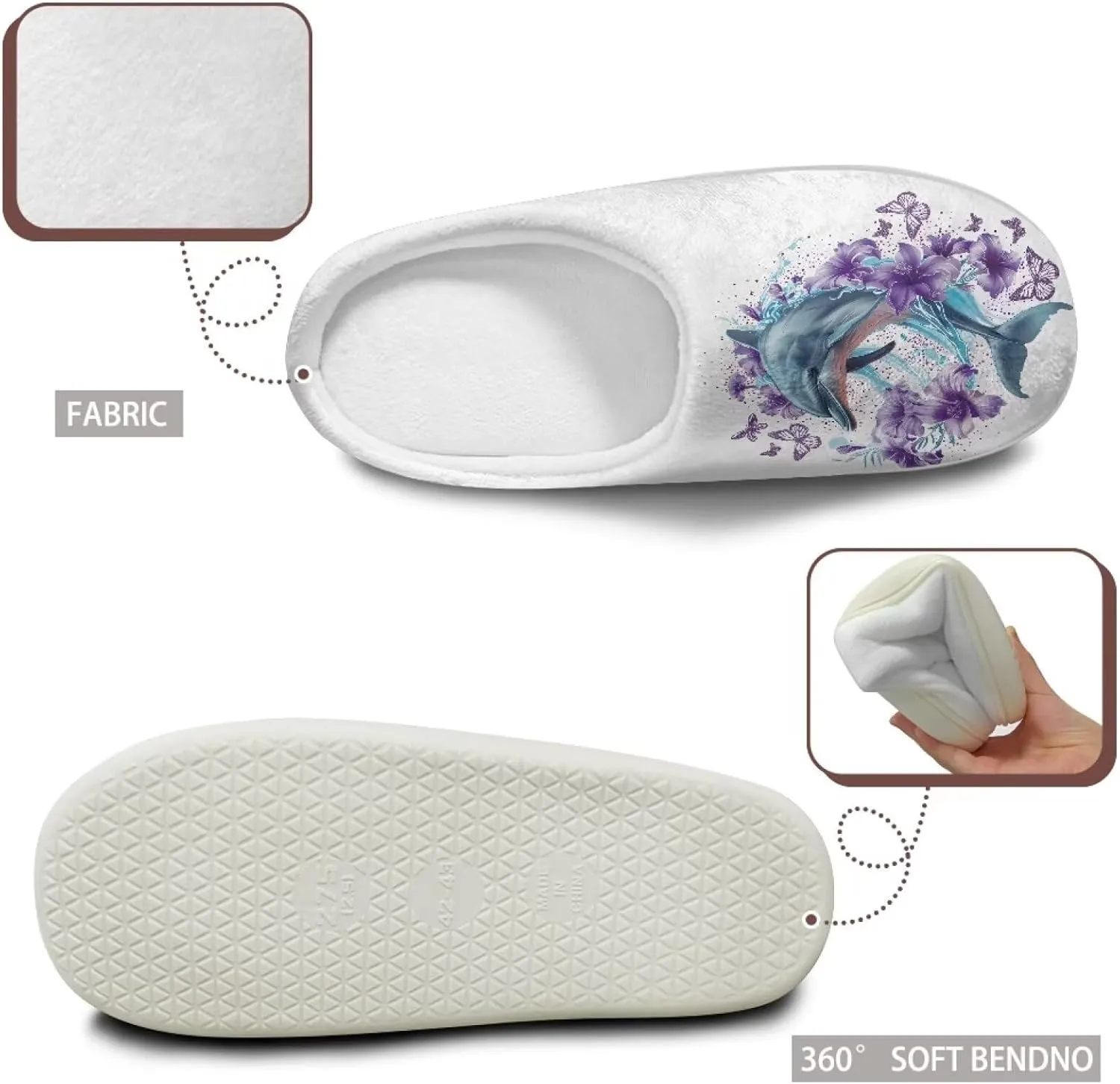 Plush Slipper for Women Warm Soft Flannel Fuzzy House Cotton Slipper Winter Non-Slip for Outdoor Slipper Ladies US 3-13