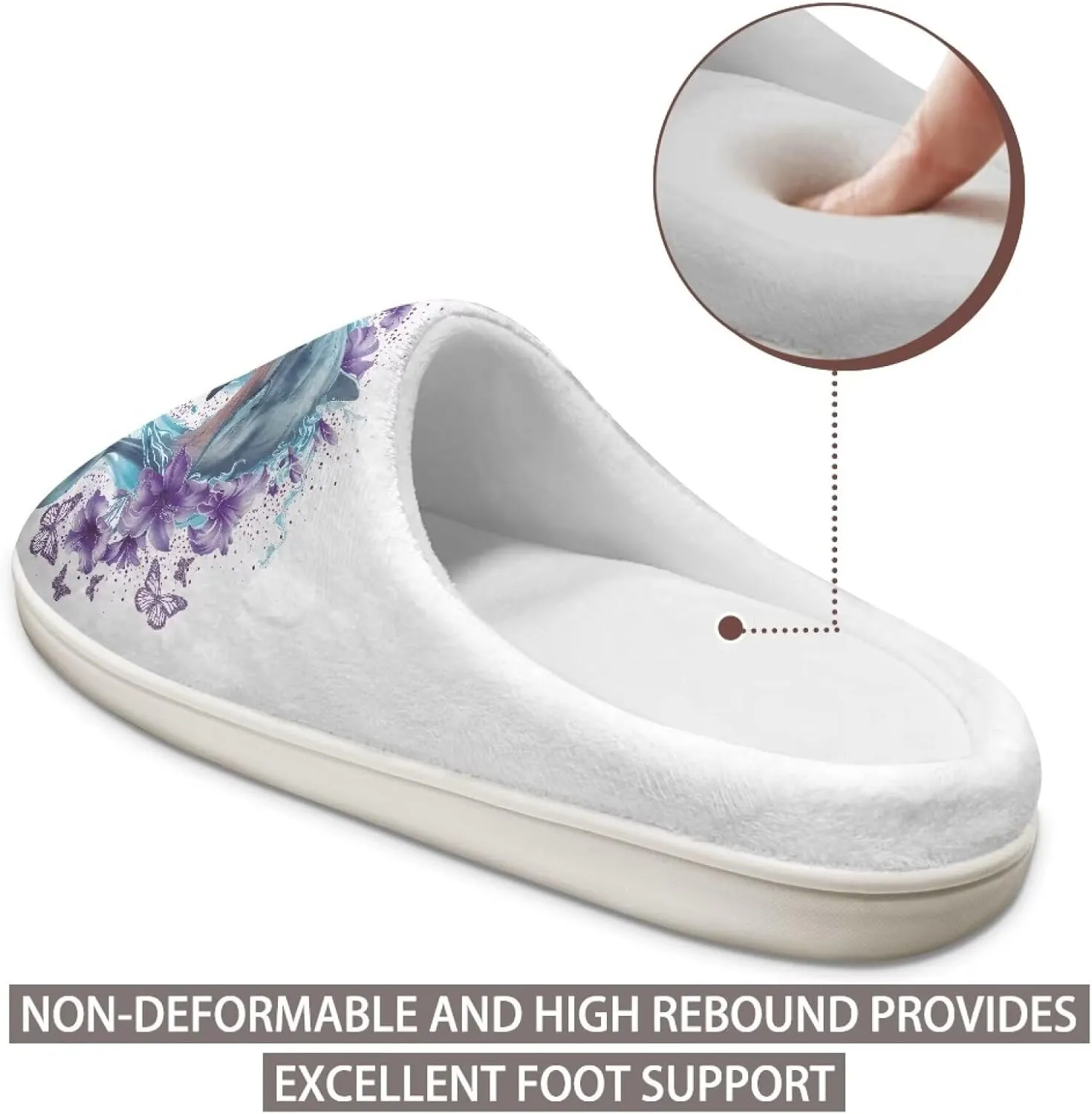 Plush Slipper for Women Warm Soft Flannel Fuzzy House Cotton Slipper Winter Non-Slip for Outdoor Slipper Ladies US 3-13