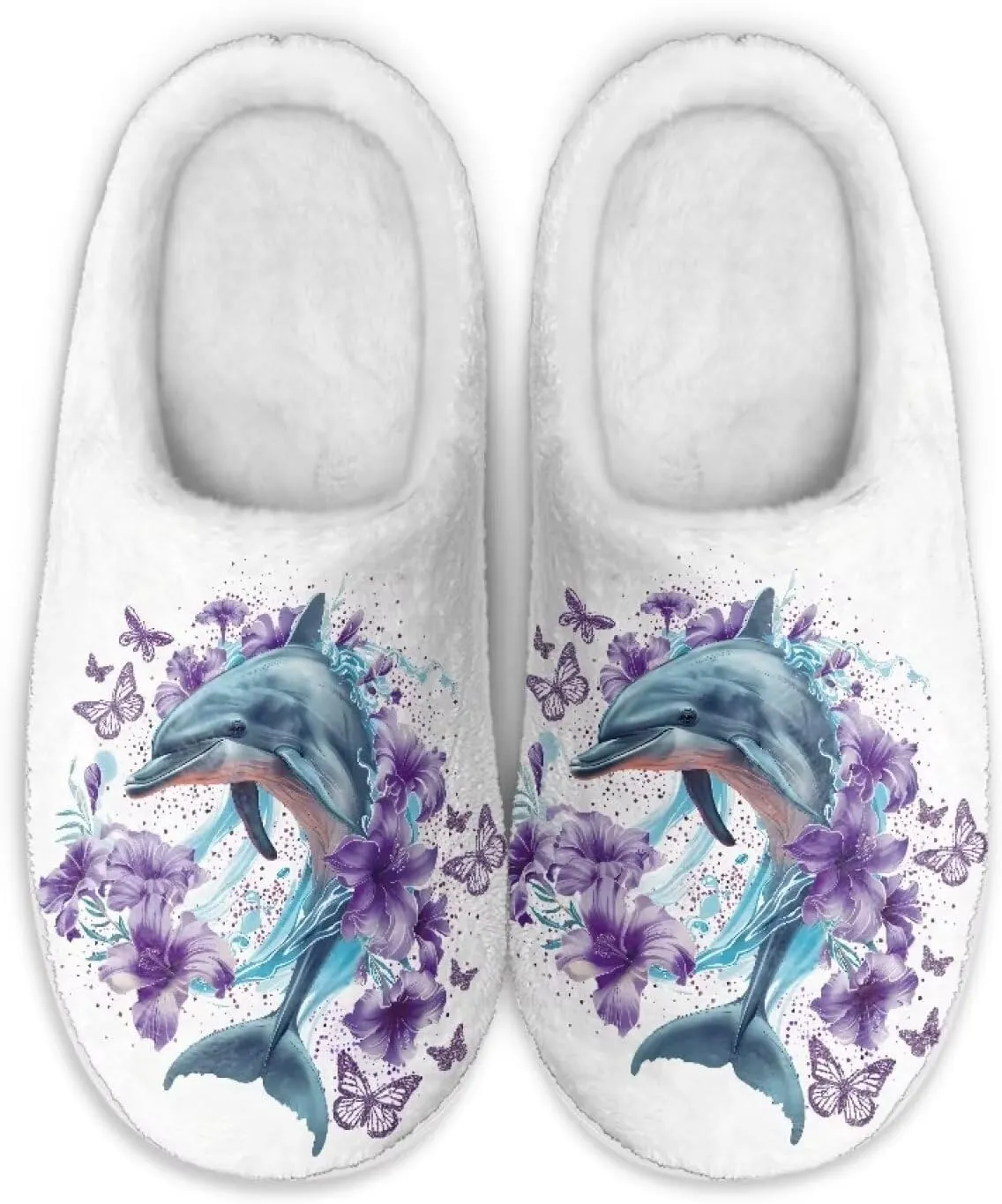 Plush Slipper for Women Warm Soft Flannel Fuzzy House Cotton Slipper Winter Non-Slip for Outdoor Slipper Ladies US 3-13